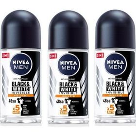 Nivea Invisible Black White Men Güçlü Etki 3x50 ml Erkek Roll-On Deodorant