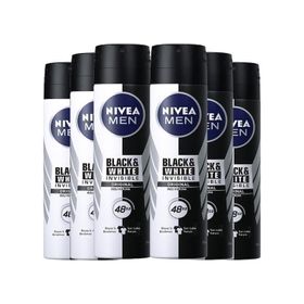 Nivea Invisible Black White Power 6x150 ml Erkek Sprey Deodorant