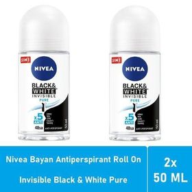Nivea Invisible Black & White Pure 2x50 ML Kadın Roll-On Deodorant