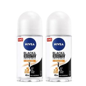 Nivea Invisible Black&White 2x50 ml Kadın Roll-On Deodorant
