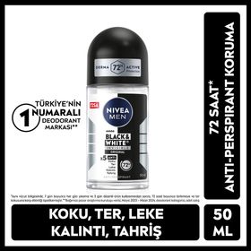 Nivea Invisible Black&White 50 ml Erkek Roll-On Deodorant