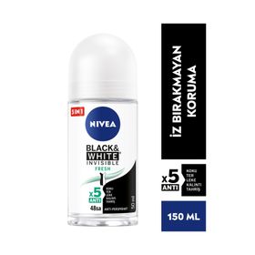Nivea Invisible Fresh Black & White 50 ml Kadın Roll-On