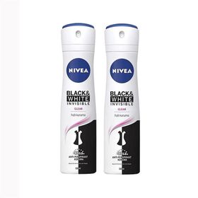 Nivea Kadın Black & White Invisible Clear 48 Saat Anti-Perspirant Koruma 150 ml x 2 Adet Sprey Deodorant