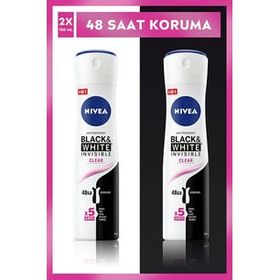 Nivea Kadın Black & White Invisible Clear 48 Saat Anti-Perspirant Koruma 150 ml x 2 Adet Sprey Deodorant