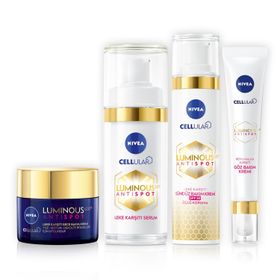 Nivea Luminous 630 Leke Karşıtı Cilt Bakım Seti Gündüz Yüz Kremi 50 ml Gece Kremi Cilt Serumu Göz Kremi