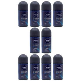 Nivea Men 10x50 ml Deep Dimension Aktif Karbon Roll-On