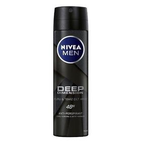 Nivea Men 150 ml Anti-Perspirant Deep Dimension Aktif Karbon Dark Wood Sprey Deodorant