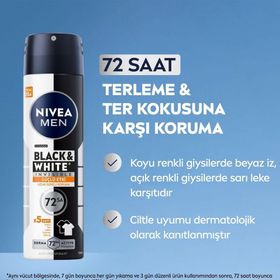 Nivea Men 72H Anti-Perspirant Black & White Invisible Güçlü Etki 50 ml Erkek Sprey Deodorant