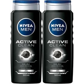 Nivea Men Active Clean 2x500 ml Duş Jeli