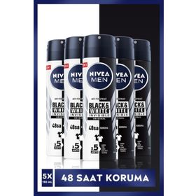 Nivea Men Black and White Invisible 5x150ml Erkek Sprey Deodorant