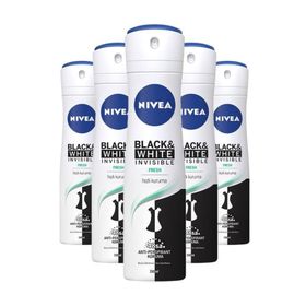 Nivea Men Black White Invisible Fresh 5x150 ml Erkek Deodorant