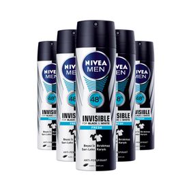 Nivea Men Black White Invisible Fresh 5x150 ml Erkek Deodorant