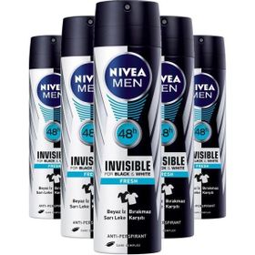 Nivea Men Black White Invisible Fresh 5x150 ml Erkek Deodorant