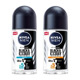 Nivea Men Black White Invisible Güçlü Etki 50 ml ve Black White Invisible Fresh 50 ml Erkek Roll On Deodorant