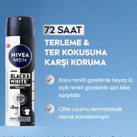 Nivea Men Black & White Invisible Original 150 ml Erkek Sprey Deodorant