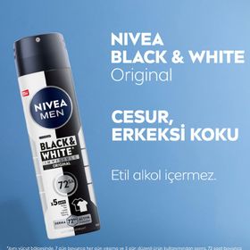 Nivea Men Black & White Invisible Original 150 ml Erkek Sprey Deodorant