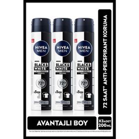Nivea Men Black & White Invisible Original 3x48 Saat Anti-Perspirant Koruma 200 ml Erkek Sprey Deodorant