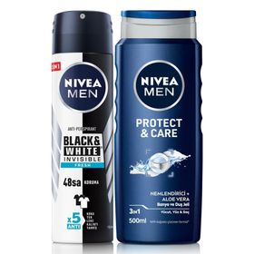Nivea Men Black&White Invisible 150 ml Deodorant ve Men Sport 250 ml Duş Jeli