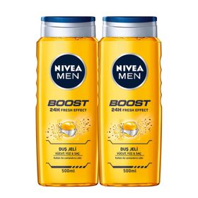 Nivea Men Boost Kahve Özlü 2x500 ml Duş Jeli