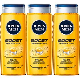 Nivea Men Boost Kahve Özlü 3x500 ml Duş Jeli