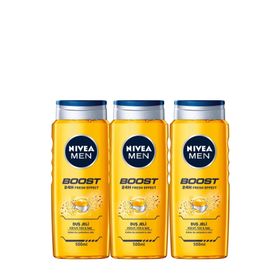 Nivea Men Boost Kahve Özlü 3x500 ml Duş Jeli
