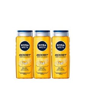 Nivea Men Boost Kahve Özlü 3x500 ml Duş Jeli