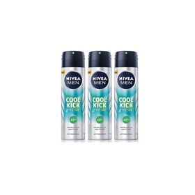Nivea Men Cool Kick Fresh 3x150 ml Erkek Sprey Deodorant