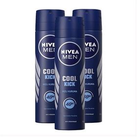 Nivea Men Cool Kick Fresh 3x150 ml Erkek Sprey Deodorant