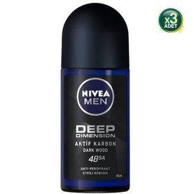Nivea Men Deep Dimension 3x50 ml Deodorant Roll-On