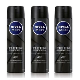 Nivea Men Deep Dimension 48 Saat Anti Perspirant Koruma 3x150 ml Erkek Sprey Deodorant