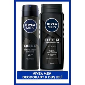 Nivea Men Deep Dimension 500 ML Duş Jeli ve Deep Dimension 150 ML Erkek Sprey Deodorant