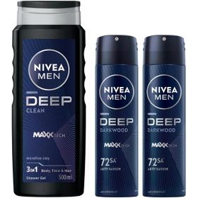 Nivea Men Deep Dimension 500 ML Duş Jeli ve Deep Dimension 150 ML Erkek Sprey Deodorant