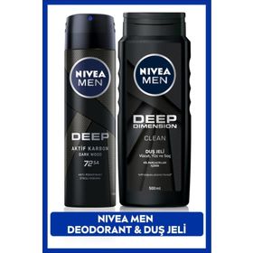Nivea Men Deep Dimension 500 ml Duş Jeli ve Deep Dimension Amazonia 150 ml Erkek Sprey Deodorant