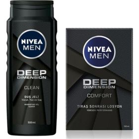 Nivea Men Deep Dimension 500 ml Duş Jeli+Deep Dimension 100 ml Tıraş Losyonu
