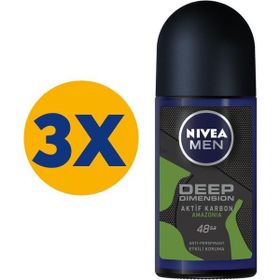 Nivea Men Deep Dimension Amazonia 3x50 ml Erkek Roll-On Deodorant