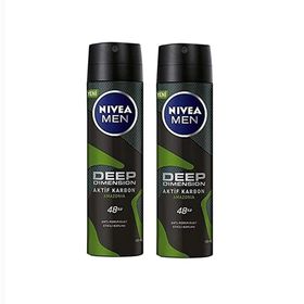 Nivea Men Deep Dimension Amazonia Aktif Karbon 2x150 ml Erkek Deodorant