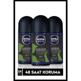 Nivea Men Deep Dimension Amazonia Aktif Karbon 3x50 ml Erkek Roll-On Deodorant