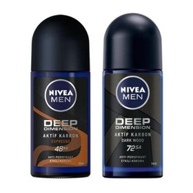Nivea Men Deep Dimension Espresso 50 ml ve Deep Dimension 50 ml Erkek Roll On Deodorant