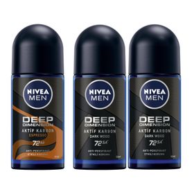 Nivea Men Deep Dimension Espresso 50 ml ve Deep Dimension 50 ml Erkek Roll On Deodorant