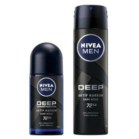 Nivea Men Deep Dimension Kusursuz 2x200 ml Tıraş Jeli ve Deep Dimension 50 ml Stick Deodorant
