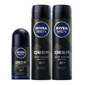 Nivea Men Deep Dimension Kusursuz 2x200 ml Tıraş Jeli ve Deep Dimension 50 ml Stick Deodorant