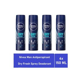 Nivea Men Dry Fresh 4x150 ml Sprey Deodorant