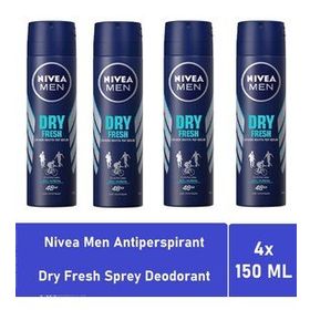Nivea Men Dry Fresh 4x150 ml Sprey Deodorant
