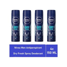 Nivea Men Dry Fresh 4x150 ml Sprey Deodorant