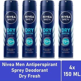 Nivea Men Dry Fresh 4x150 ml Sprey Deodorant
