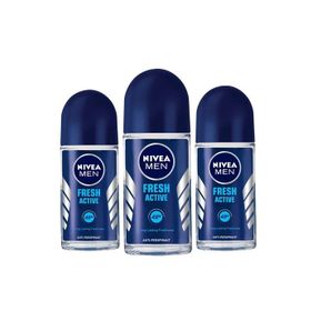 Nivea Men Erkek Fresh Active 48 Saat Deodorant Koruması 3x50 ml Roll-On Deodorant