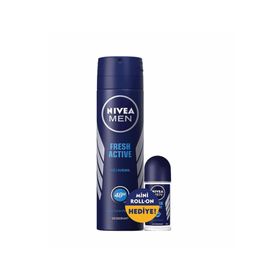 Nivea Men Fresh Active 150 ml Erkek Sprey Deodorant + 25 ml Roll-On