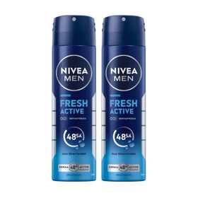 Nivea Men Fresh Active 2x150 ml Erkek Sprey Deodorant