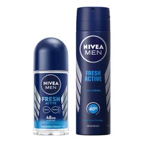 Nivea Men Fresh Active 2x50 ml Fresh Active 150 ml Stick ve Sprey Deodorant
