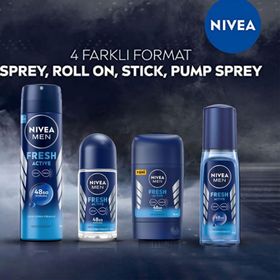 Nivea Men Fresh Active 2x50 ml ve Deep Dimension 50 ml Erkek Roll On Deodorant